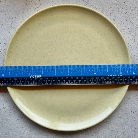 Imperial Melmac Speckled Yellow Dinnerware Plates Set Of 2 9.75" Dia MCM - Picture 5 of 8